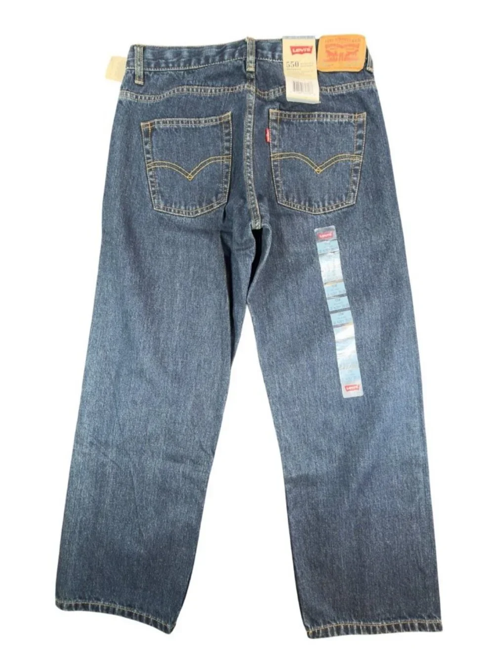 Levi's 550 Relaxed Jeans Boys 10 Husky Blue Cotton Tapered Adjustable Waist NEW
